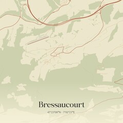 Obraz premium Vintage map of Bressaucourt, Switzerland.