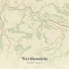 Vintage map of Werthenstein, Switzerland.