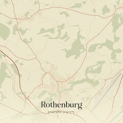 Obraz premium Vintage map of Rothenburg, Switzerland.