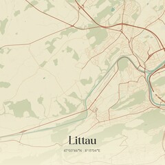Vintage map of Littau, Switzerland.