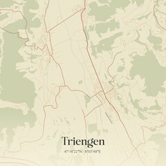 Obraz premium Vintage map of Triengen, Switzerland.