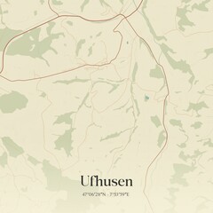 Vintage map of Ufhusen, Switzerland.
