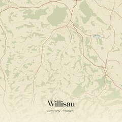 Vintage map of Willisau, Switzerland.