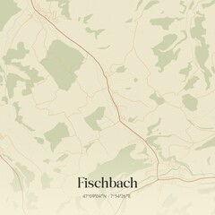 Vintage map of Fischbach, Switzerland.