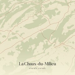 Vintage map of La Chaux-du-Milieu, Switzerland.