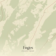 Obraz premium Vintage map of Enges, Switzerland.