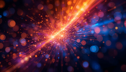 Abstract Light Texture with Holographic Flare and Colorful Bokeh

