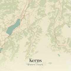 Vintage map of Kerns, Switzerland.