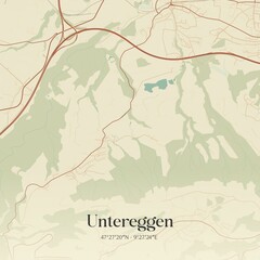 Obraz premium Vintage map of Untereggen, Switzerland.