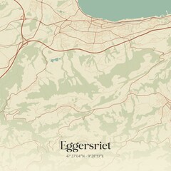 Fototapeta premium Vintage map of Eggersriet, Switzerland.