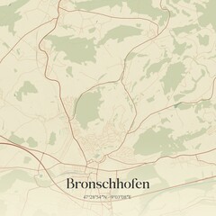 Vintage map of Bronschhofen, Switzerland.