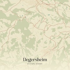 Fototapeta premium Vintage map of Degersheim, Switzerland.