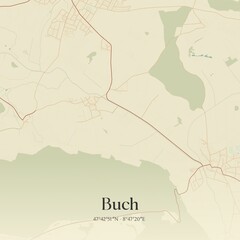 Obraz premium Vintage map of Buch, Switzerland.