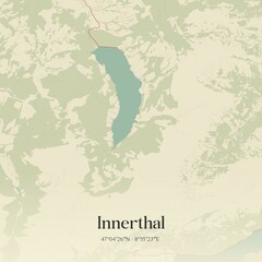 Vintage map of Innerthal, Switzerland.