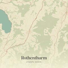 Vintage map of Rothenthurm, Switzerland.