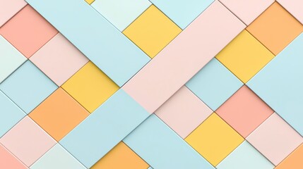 A geometric pattern of pastel-colored shapes arranged in a visually appealing design.