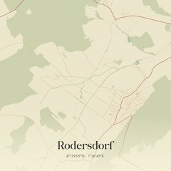 Vintage map of Rodersdorf, Switzerland.
