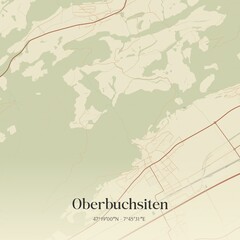 Obraz premium Vintage map of Oberbuchsiten, Switzerland.