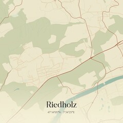 Vintage map of Riedholz, Switzerland.