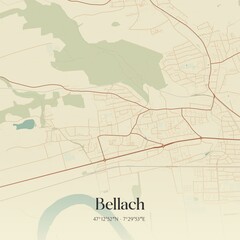Vintage map of Bellach, Switzerland.