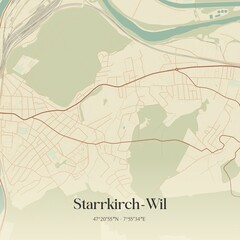 Obraz premium Vintage map of Starrkirch-Wil, Switzerland.