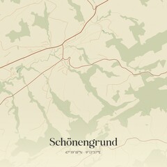 Vintage map of Schönengrund, Switzerland.