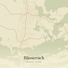 Obraz premium Vintage map of Büsserach, Switzerland.