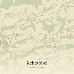 Fototapeta premium Vintage map of Rehetobel, Switzerland.