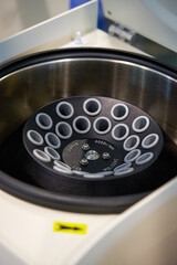 Close-up of medical blood centrifuge