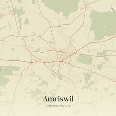 Vintage map of Amriswil, Switzerland.