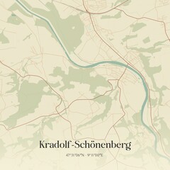 Vintage map of Kradolf-Schönenberg, Switzerland.