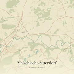 Vintage map of Zihlschlacht-Sitterdorf, Switzerland.