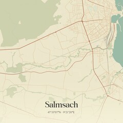 Vintage map of Salmsach, Switzerland.