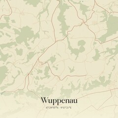 Vintage map of Wuppenau, Switzerland.