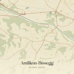 Fototapeta premium Vintage map of Amlikon-Bissegg, Switzerland.