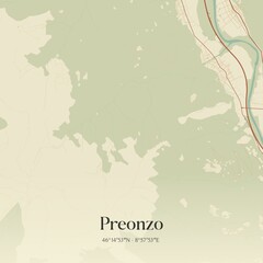 Vintage map of Preonzo, Switzerland.