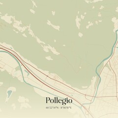 Vintage map of Pollegio, Switzerland.
