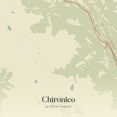 Vintage map of Chironico, Switzerland.