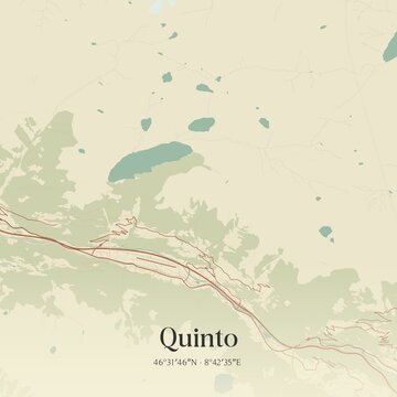 Vintage map of Quinto, Switzerland.