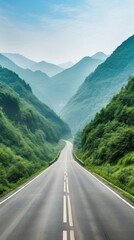 Naklejka premium Summer wallpaper road mountain outdoors.