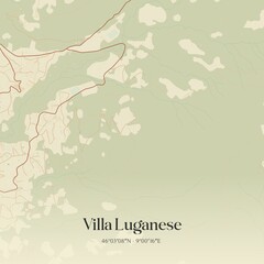 Obraz premium Vintage map of Villa Luganese, Switzerland.