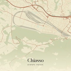Vintage map of Chiasso, Switzerland.