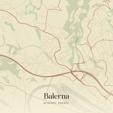 Vintage map of Balerna, Switzerland.