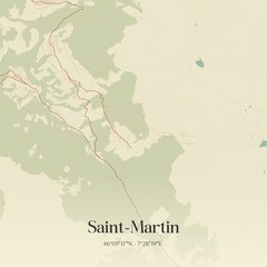 Obraz premium Vintage map of Saint-Martin, Switzerland.