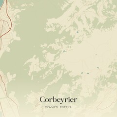 Vintage map of Corbeyrier, Switzerland.
