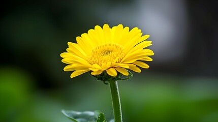 Vibrant Yellow Gerbera Daisy Flower Closeup