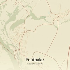 Obraz premium Vintage map of Penthalaz, Switzerland.