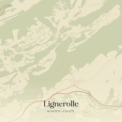 Vintage map of Lignerolle, Switzerland.