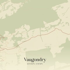 Obraz premium Vintage map of Vaugondry, Switzerland.
