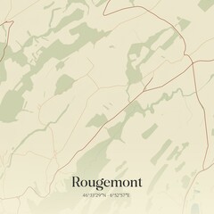 Vintage map of Rougemont, Switzerland.